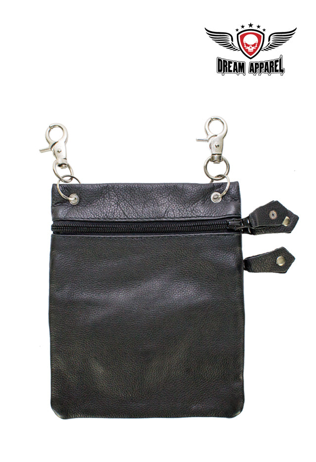 Black Leather Side Purse, Thigh Bag & Hip Clip Pouch #TB830K - Jamin  Leather®