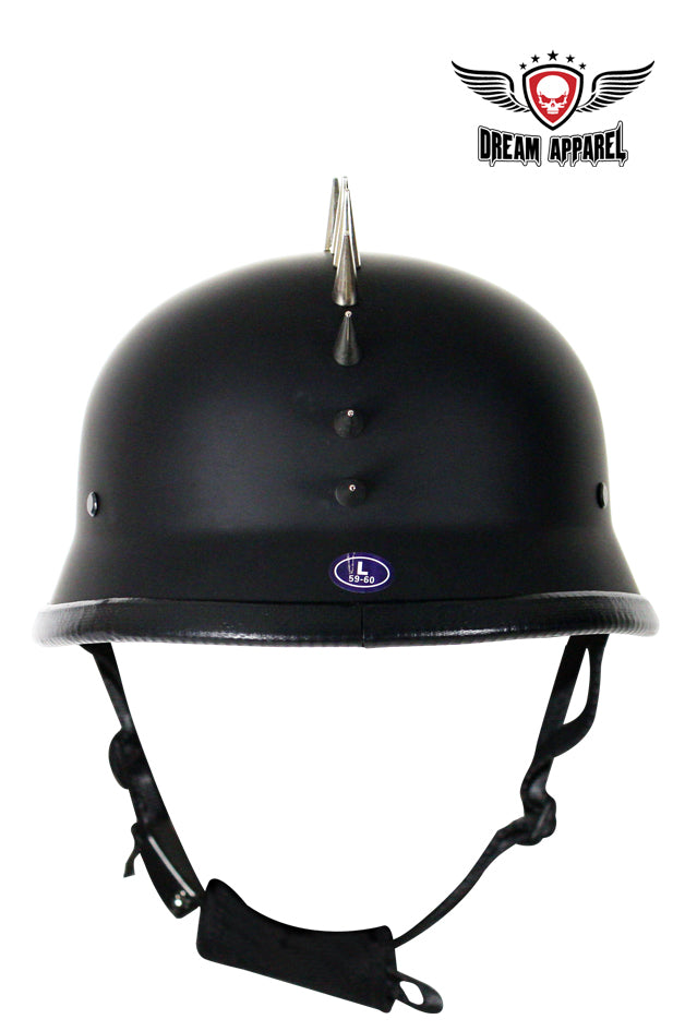 dot approved german motorcycle helmets with spike German Flat Black Novelty Helmet With Spikes