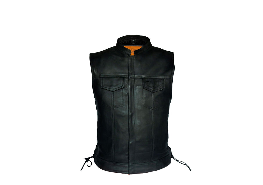 OUSHOP Men's Club Style Sleeveless Leather Vest Slim Fit Waistcoats with  Pocket Motorcycle Rider Jacket for Men,Black,S at  Men's Clothing  store