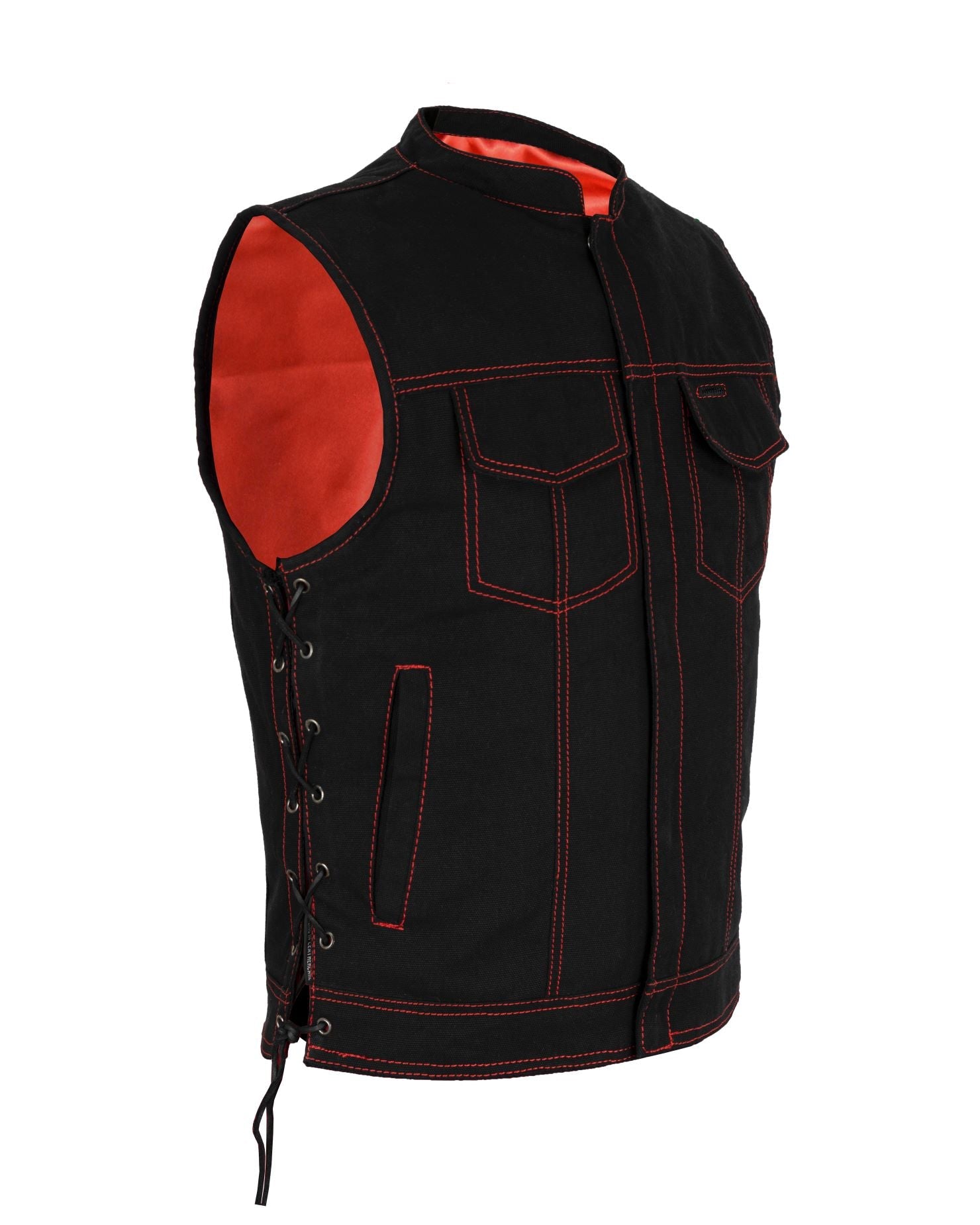 black denim motorcycle club vest